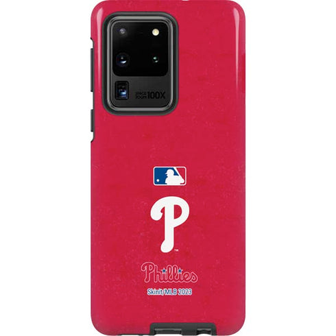 MLB Philadelphia Phillies - Solid Distressed Galaxy S20 Ultra 5G Pro Case