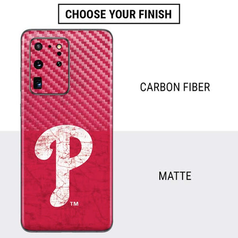 MLB Philadelphia Phillies - Solid Distressed Galaxy S20 Ultra 5G Skin