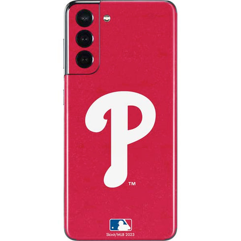 MLB Philadelphia Phillies - Solid Distressed Galaxy S21 5G Skin