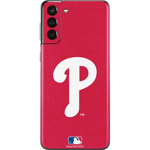 MLB Philadelphia Phillies - Solid Distressed Galaxy S21 Plus 5G Skin