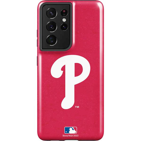 MLB Philadelphia Phillies - Solid Distressed Galaxy S21 Ultra 5G Pro Case