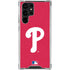 MLB Philadelphia Phillies - Solid Distressed Galaxy S22 Ultra Clear Case