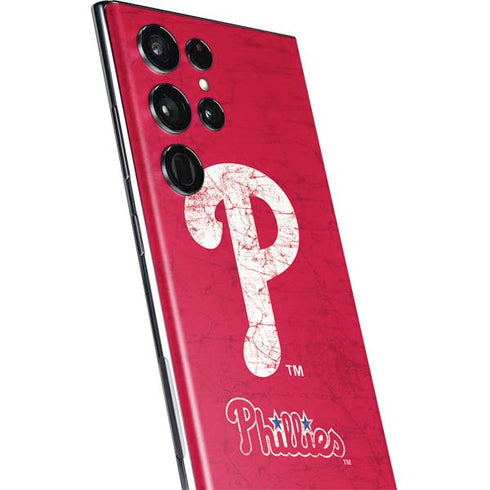 MLB Philadelphia Phillies - Solid Distressed Galaxy S22 Ultra Skin