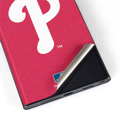 MLB Philadelphia Phillies - Solid Distressed Galaxy S22 Ultra Skin