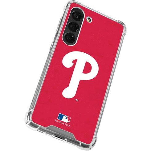 MLB Philadelphia Phillies - Solid Distressed Galaxy S23 Clear Case