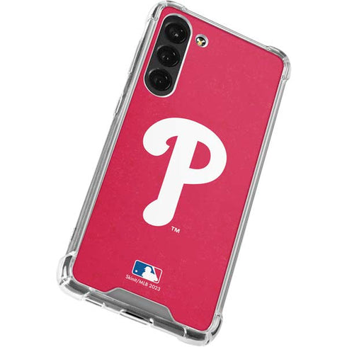 MLB Philadelphia Phillies - Solid Distressed Galaxy S23 Plus Clear Case