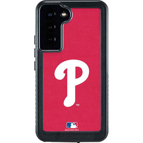 MLB Philadelphia Phillies - Solid Distressed Galaxy S23 Plus Waterproof Case
