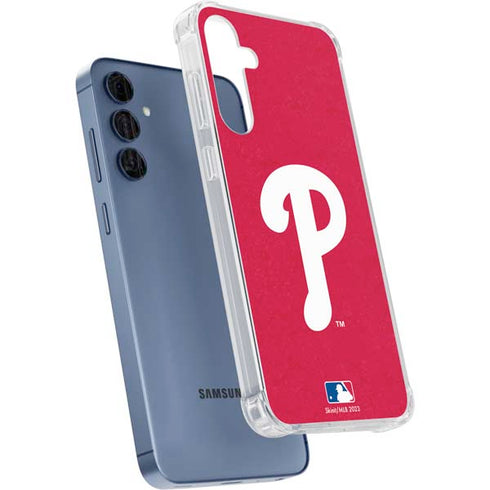 MLB Philadelphia Phillies - Solid Distressed Galaxy S24 Clear Case