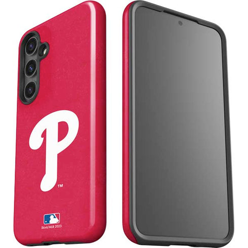 MLB Philadelphia Phillies - Solid Distressed Galaxy S24 Impact Case