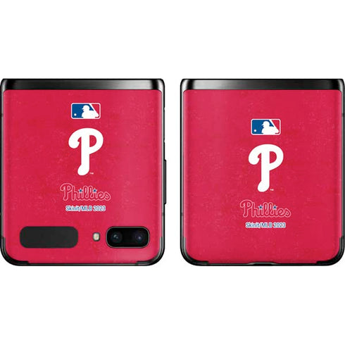 MLB Philadelphia Phillies - Solid Distressed Galaxy Z Flip Skin