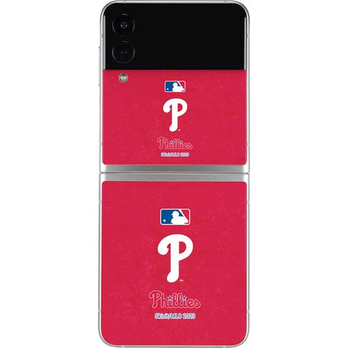MLB Philadelphia Phillies - Solid Distressed Galaxy Z Flip4 5G Skin