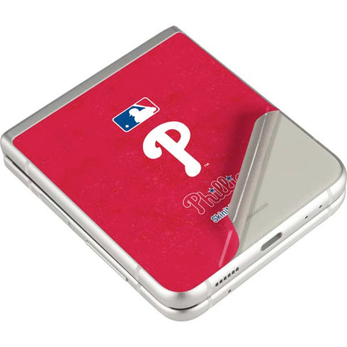 MLB Philadelphia Phillies - Solid Distressed Galaxy Z Flip4 5G Skin