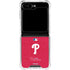 MLB Philadelphia Phillies - Solid Distressed Galaxy Z Flip5 5G Clear Case