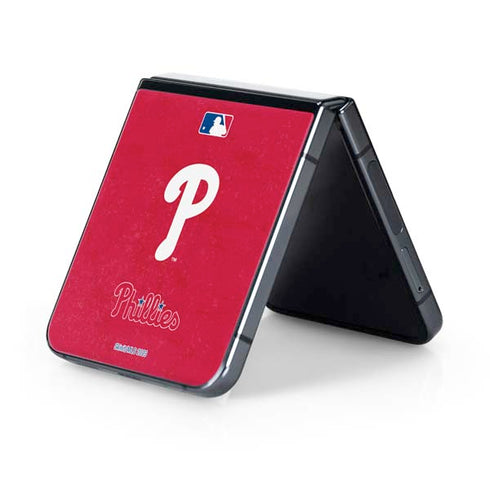 MLB Philadelphia Phillies - Solid Distressed Galaxy Z Flip5 5G Skin