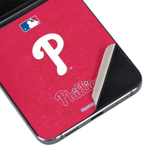 MLB Philadelphia Phillies - Solid Distressed Galaxy Z Flip5 5G Skin