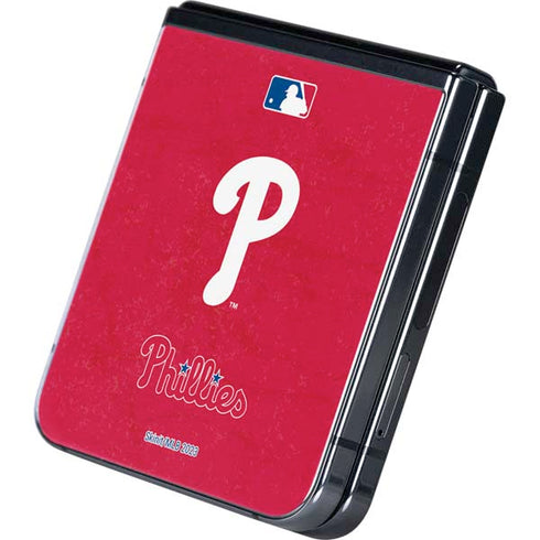 MLB Philadelphia Phillies - Solid Distressed Galaxy Z Flip5 5G Skin