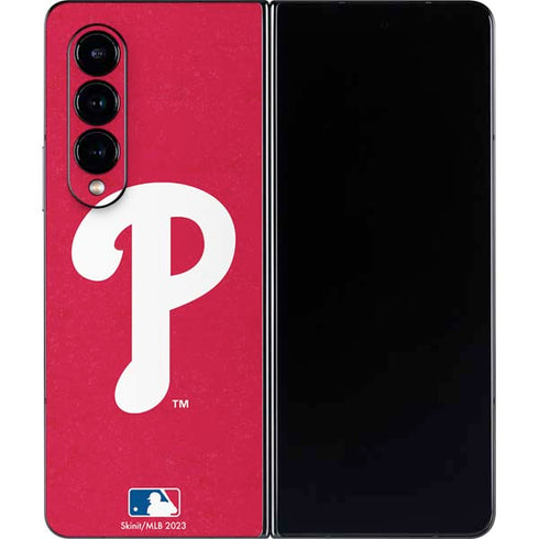 MLB Philadelphia Phillies - Solid Distressed Galaxy Z Fold4 5G Skin
