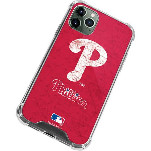 MLB Philadelphia Phillies - Solid Distressed iPhone 11 Pro Max Clear Case