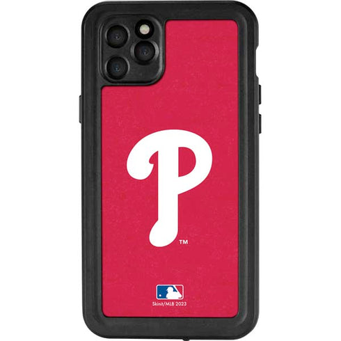 MLB Philadelphia Phillies - Solid Distressed iPhone 11 Pro Max Waterproof Case