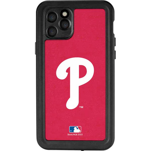 MLB Philadelphia Phillies - Solid Distressed iPhone 11 Pro Waterproof Case