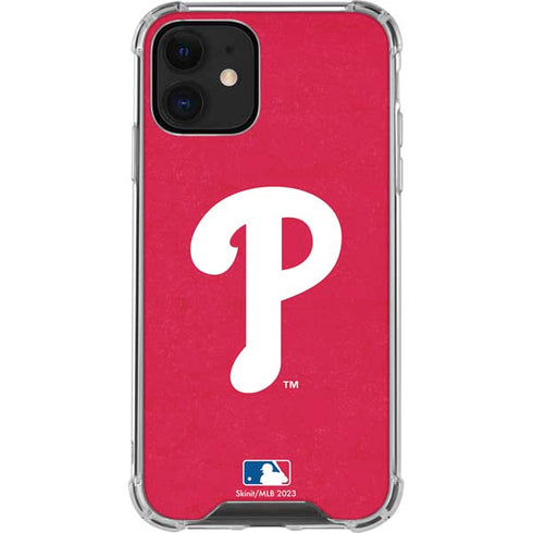 MLB Philadelphia Phillies - Solid Distressed iPhone 12 Mini Clear Case
