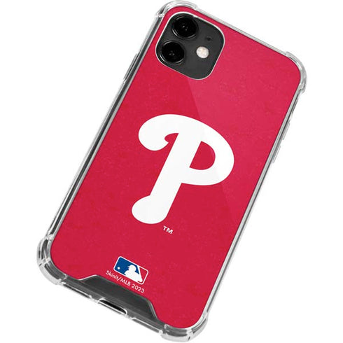 MLB Philadelphia Phillies - Solid Distressed iPhone 12 Mini Clear Case