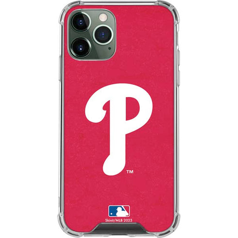 MLB Philadelphia Phillies - Solid Distressed iPhone 12 Pro Clear Case