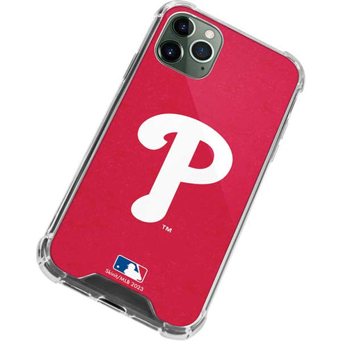 MLB Philadelphia Phillies - Solid Distressed iPhone 12 Pro Clear Case