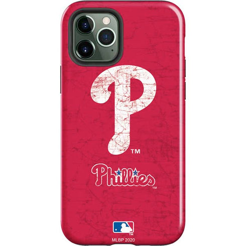 MLB Philadelphia Phillies - Solid Distressed iPhone 12 Pro Max Impact Case