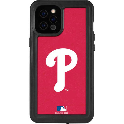 MLB Philadelphia Phillies - Solid Distressed iPhone 12 Pro Max Waterproof Case