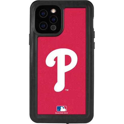 MLB Philadelphia Phillies - Solid Distressed iPhone 12 Pro Waterproof Case