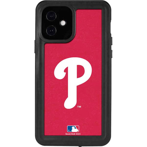 MLB Philadelphia Phillies - Solid Distressed iPhone 12 Waterproof Case