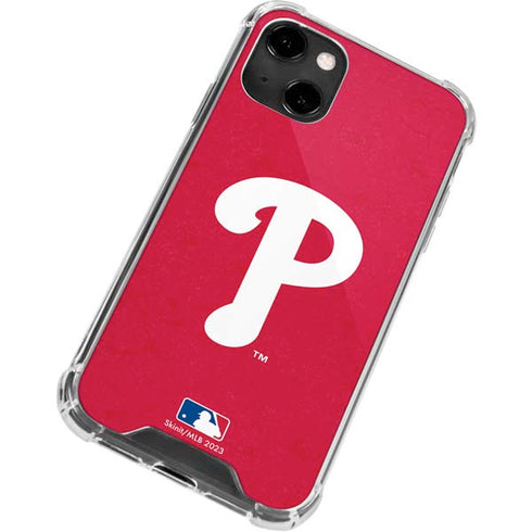 MLB Philadelphia Phillies - Solid Distressed iPhone 13 Clear Case