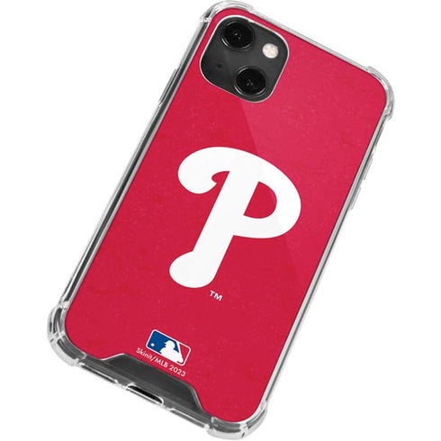 MLB Philadelphia Phillies - Solid Distressed iPhone 13 Mini Clear Case