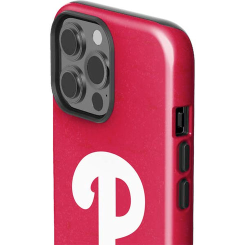 MLB Philadelphia Phillies - Solid Distressed iPhone 13 Pro Max Impact Case