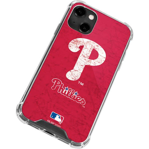 MLB Philadelphia Phillies - Solid Distressed iPhone 14 Clear Case