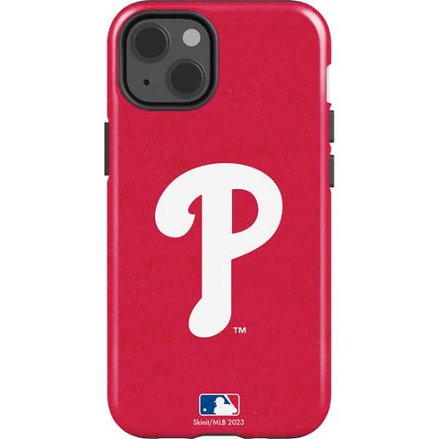 MLB Philadelphia Phillies - Solid Distressed iPhone 15 Impact Case
