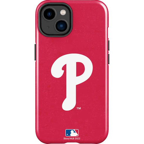MLB Philadelphia Phillies - Solid Distressed iPhone 15 Plus Impact Case