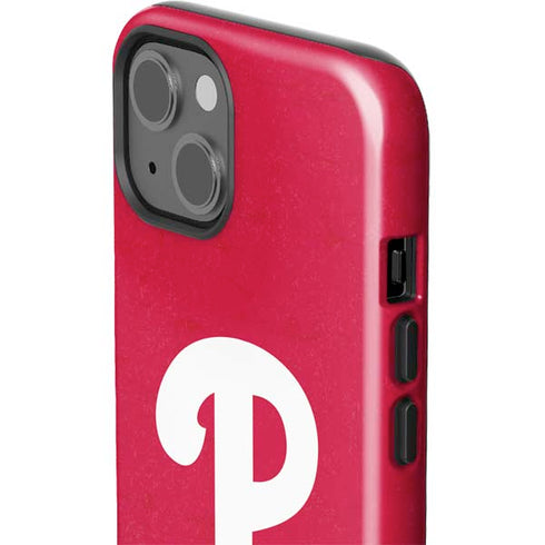 MLB Philadelphia Phillies - Solid Distressed iPhone 15 Plus Impact Case