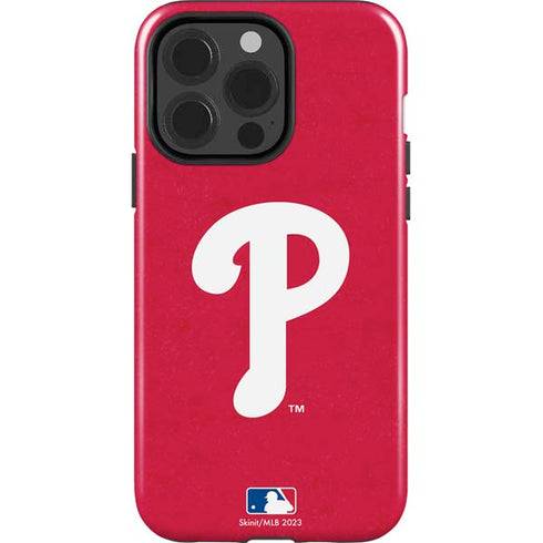 MLB Philadelphia Phillies - Solid Distressed iPhone 15 Pro Impact Case