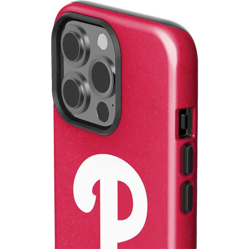 MLB Philadelphia Phillies - Solid Distressed iPhone 15 Pro Impact Case