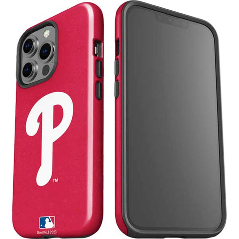 MLB Philadelphia Phillies - Solid Distressed iPhone 14 Pro Impact Case