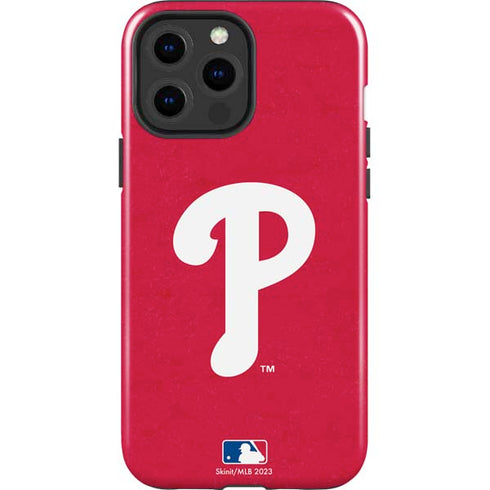 MLB Philadelphia Phillies - Solid Distressed iPhone 15 Pro Max Impact Case