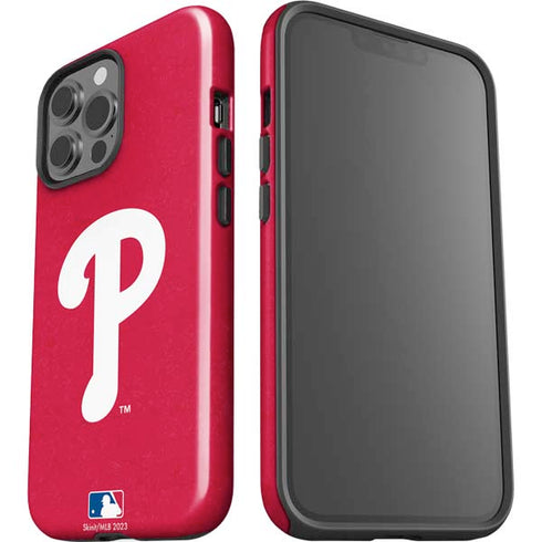 MLB Philadelphia Phillies - Solid Distressed iPhone 15 Pro Max Impact Case