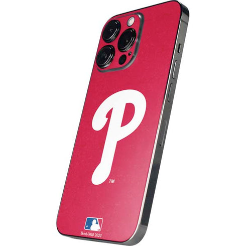 MLB Philadelphia Phillies - Solid Distressed iPhone 14 Pro Max Skin