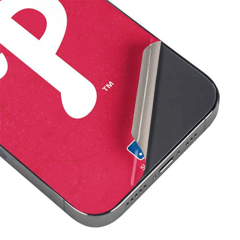 MLB Philadelphia Phillies - Solid Distressed iPhone 14 Pro Max Skin