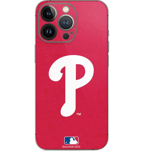 MLB Philadelphia Phillies - Solid Distressed iPhone 14 Pro Skin