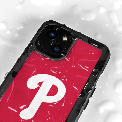 MLB Philadelphia Phillies - Solid Distressed iPhone 15 Plus Waterproof Case