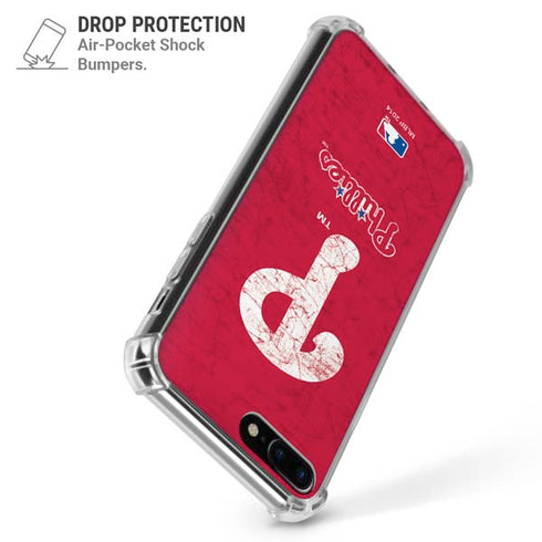 MLB Philadelphia Phillies - Solid Distressed iPhone 7/8 Plus Clear Case