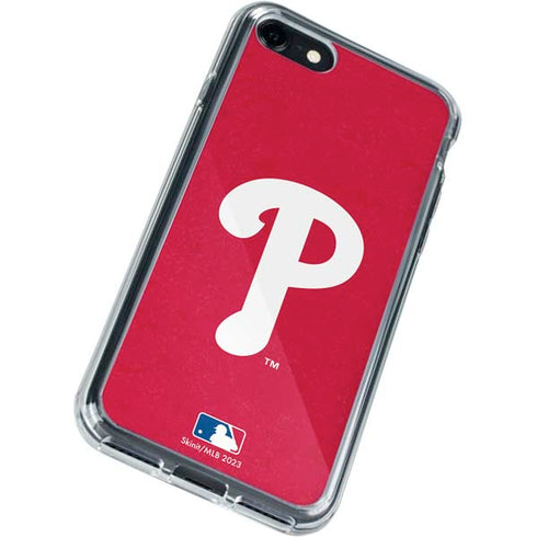 MLB Philadelphia Phillies - Solid Distressed iPhone SE (2nd & 3rd Gen) Clear Case